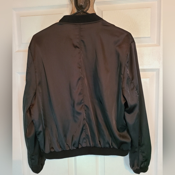 Lunik Woman's Embroidered Retro Rose Jacket, Size: Medium Color: Black - Picture 9 of 12